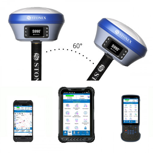 GNSS Stonex S990+ s IMU a kontrolnou jednotkou - kompletná zostava